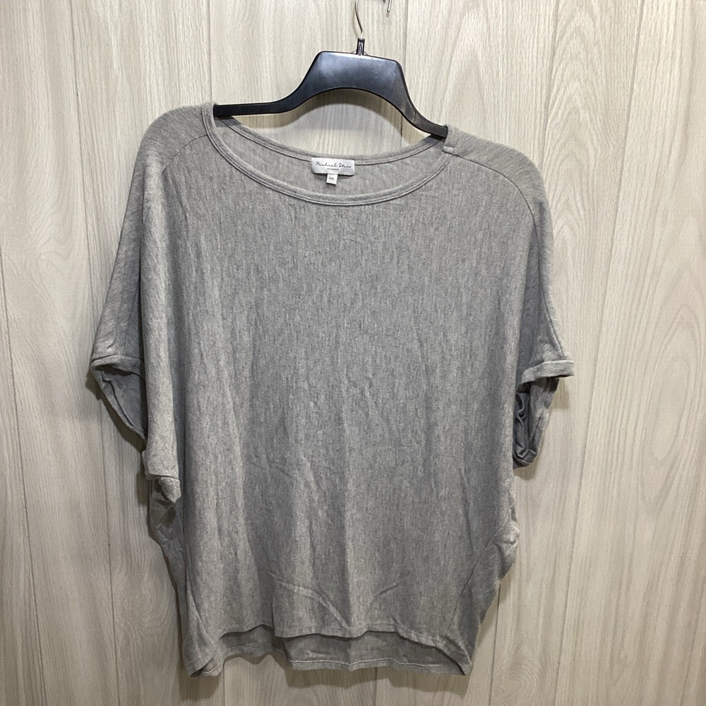 Michael Stars Women's (XXL) Short Sleeve Crew Neck Knit T-Shirt Gray